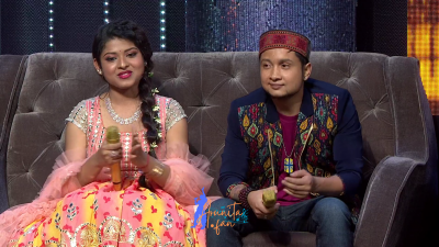Appearance 17 episode 24 of Indian Idol 12 (8)
Arunita Kanjilal's 17th Appearance was on episode 24 of Indian Idol 12
Song: Pehla Nasha Pehla Khumar
Co-Singer: Pawandeep Rajan
Indian Idol 12, Episode 24
Broadcast Date: 14th February 2021
Host: Bharti Singh and Haarsh Limbachiyaa 
Episode Name: Love Special
Courtesy: Set India
Keywords: Arunita Kanjilal;Indian Idol 12;episode 24;Appearance 17