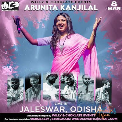 Arunita Kanjilal live in Jaleswar, Odisha-Poster
Subaranarekha Gramin Mohatsav 2025, Day 2 | ସୁବର୍ଣ୍ଣରେଖା ଗ୍ରାମୀଣ ମହୋତ୍ସବ ୨୦୨୫
Date: 8 March, 2025
Credit: MAA COMPUTER STUDIO
