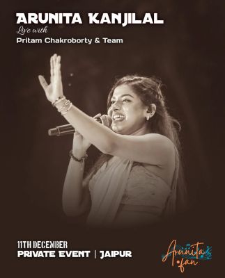 Arunita in Jaipur with Team Pritam - Poster
11 DECEMBER 2025
Jaipur, Rajasthan
Arunita Performed with Team Pritam
Credit: Arunita_Update
