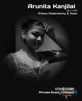 Arunita Kanjilal in Udaipur with Team Pritam - Poster
12 DECEMBER 2025
Udaipur, Rajasthan
Arunita Performed with Team Pritam
Credit: Arunita_updates

